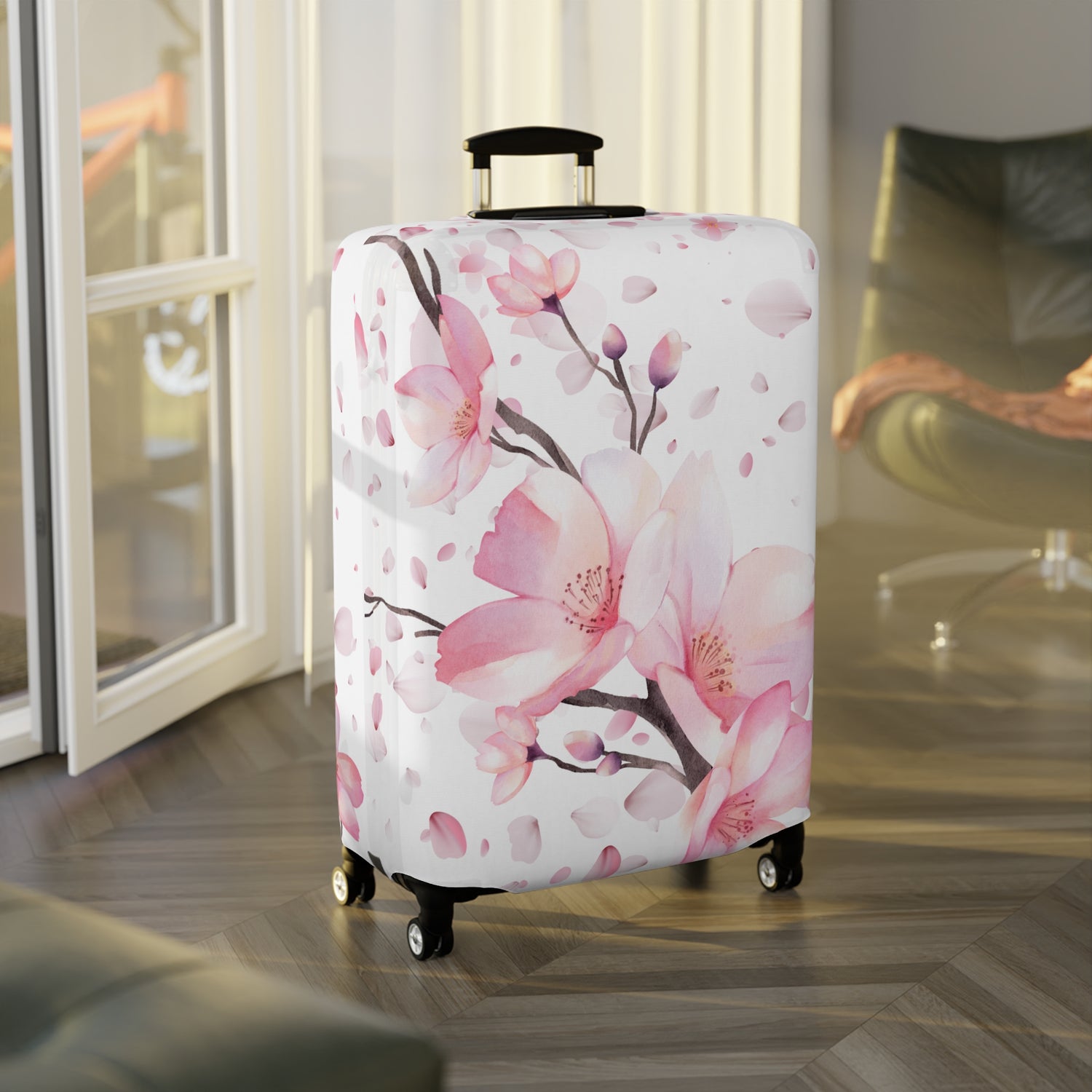 Stilvolle Kofferhülle mit Blumenmotiv – Schutz & Eleganz