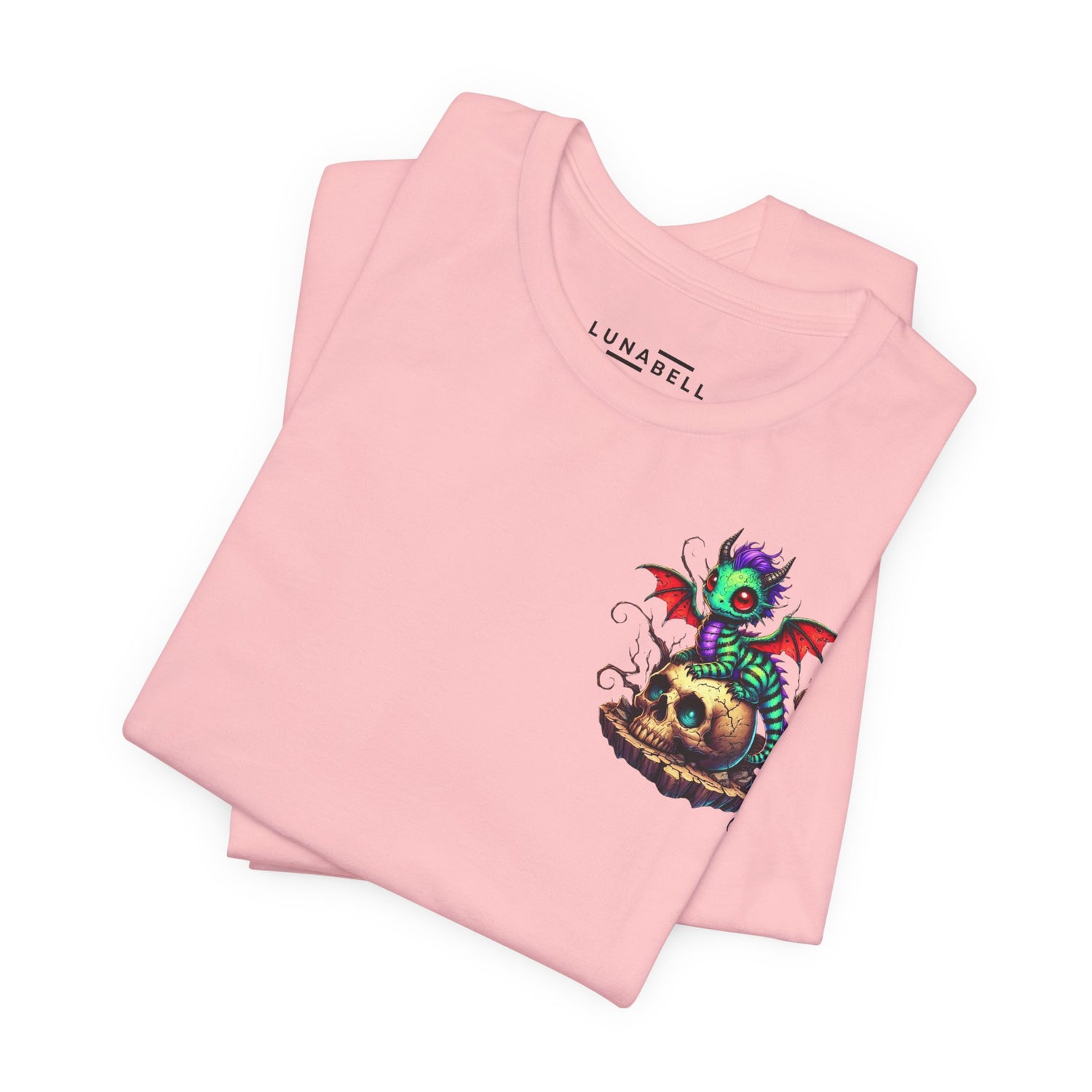 Drache auf Totenschädel Unisex Jersey TShirt