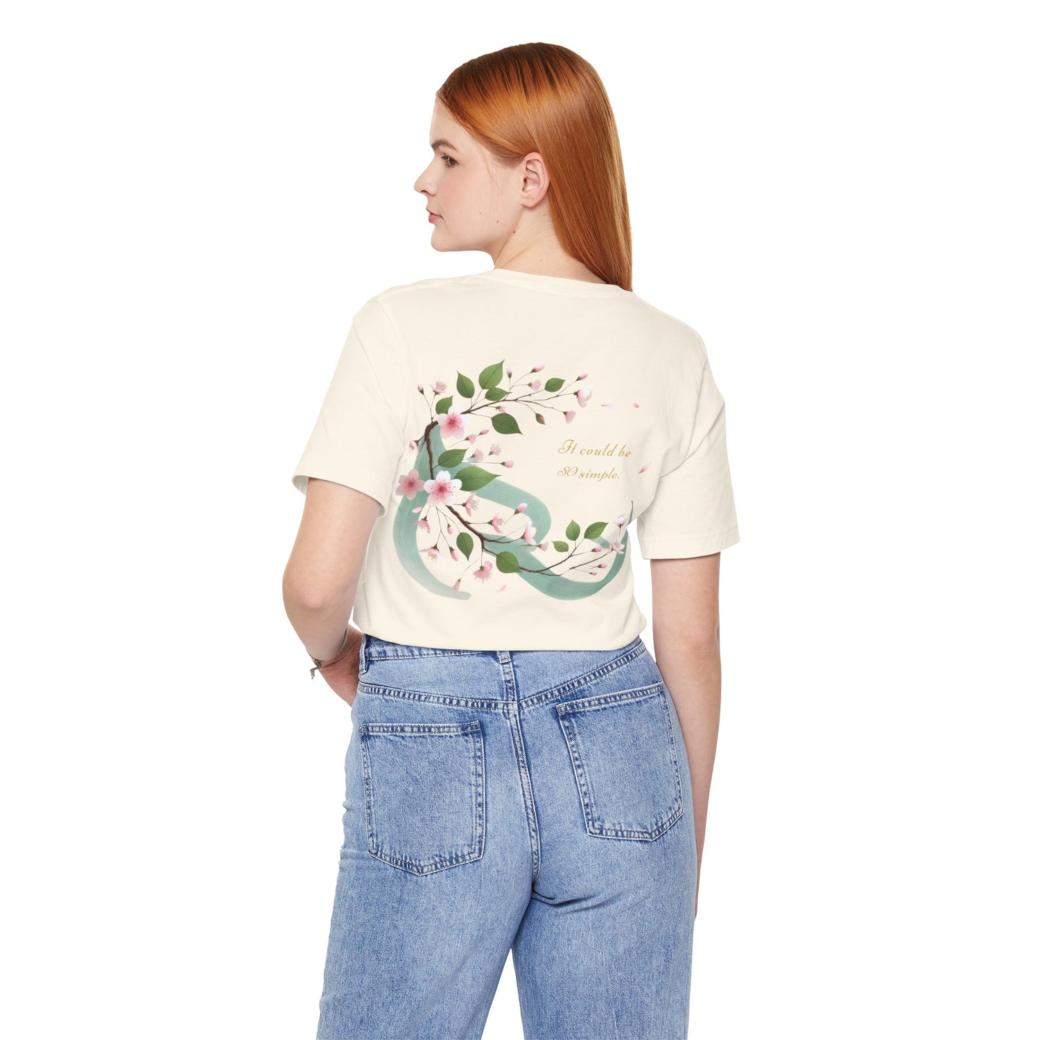 Unisex T-Shirt mit Kirschblüten-Design – Nachhaltig & Elegant