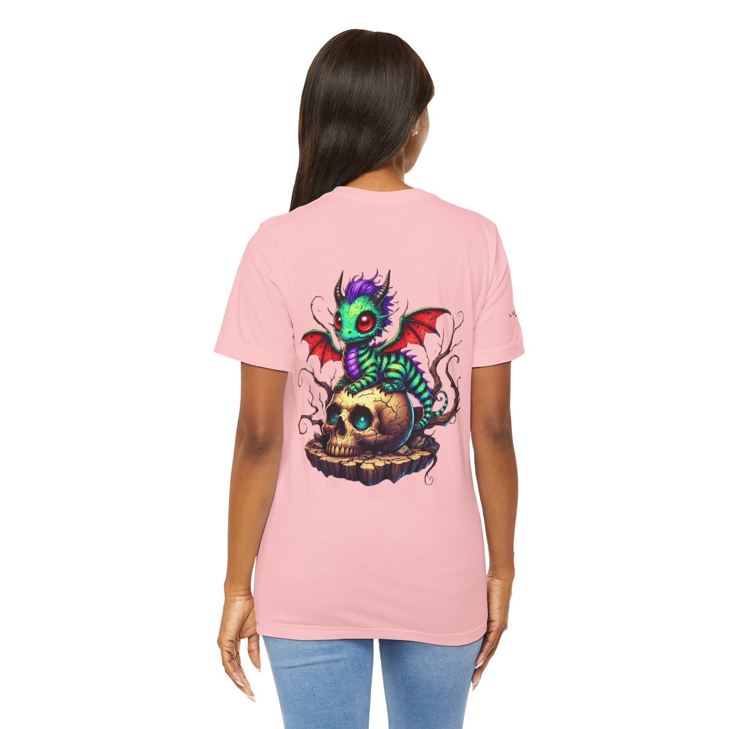 Drache auf Totenschädel Unisex Jersey TShirt