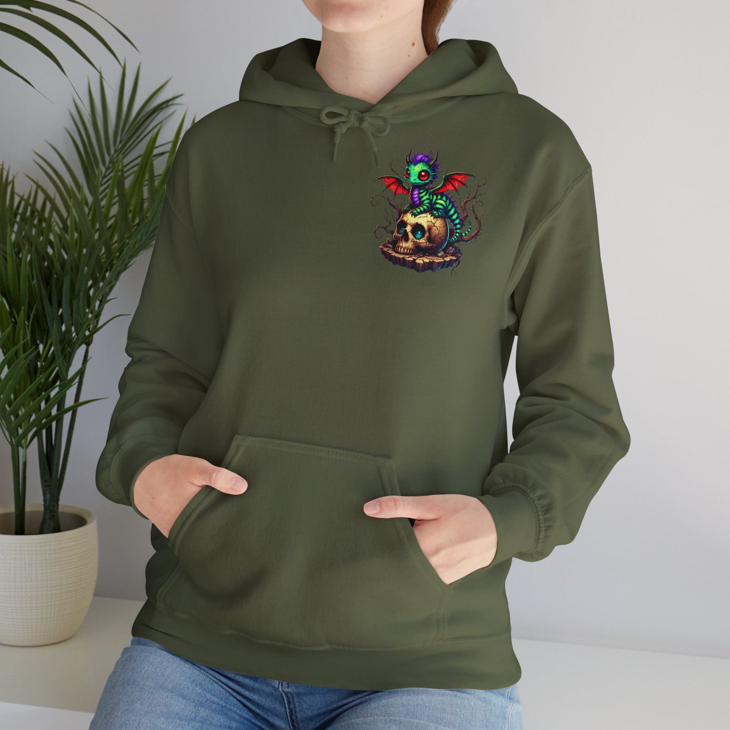 Drache mit Totenkopf Unisex Hoodie Sweatshirt