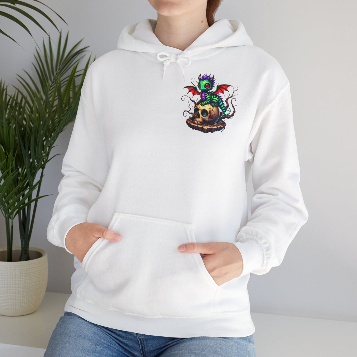 Drache mit Totenkopf Unisex Hoodie Sweatshirt