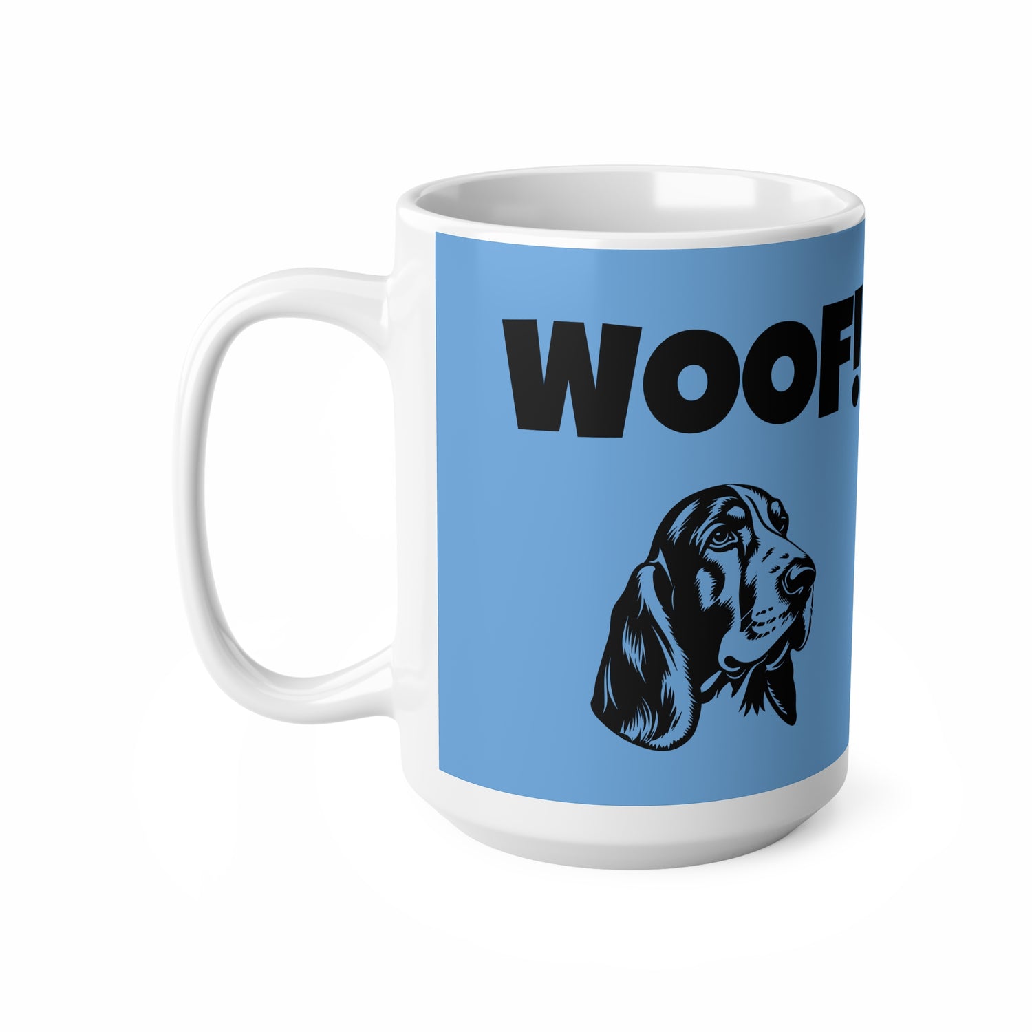 Stylische Hundeliebhaber-Tasse – WOOF! Design, 11/15oz