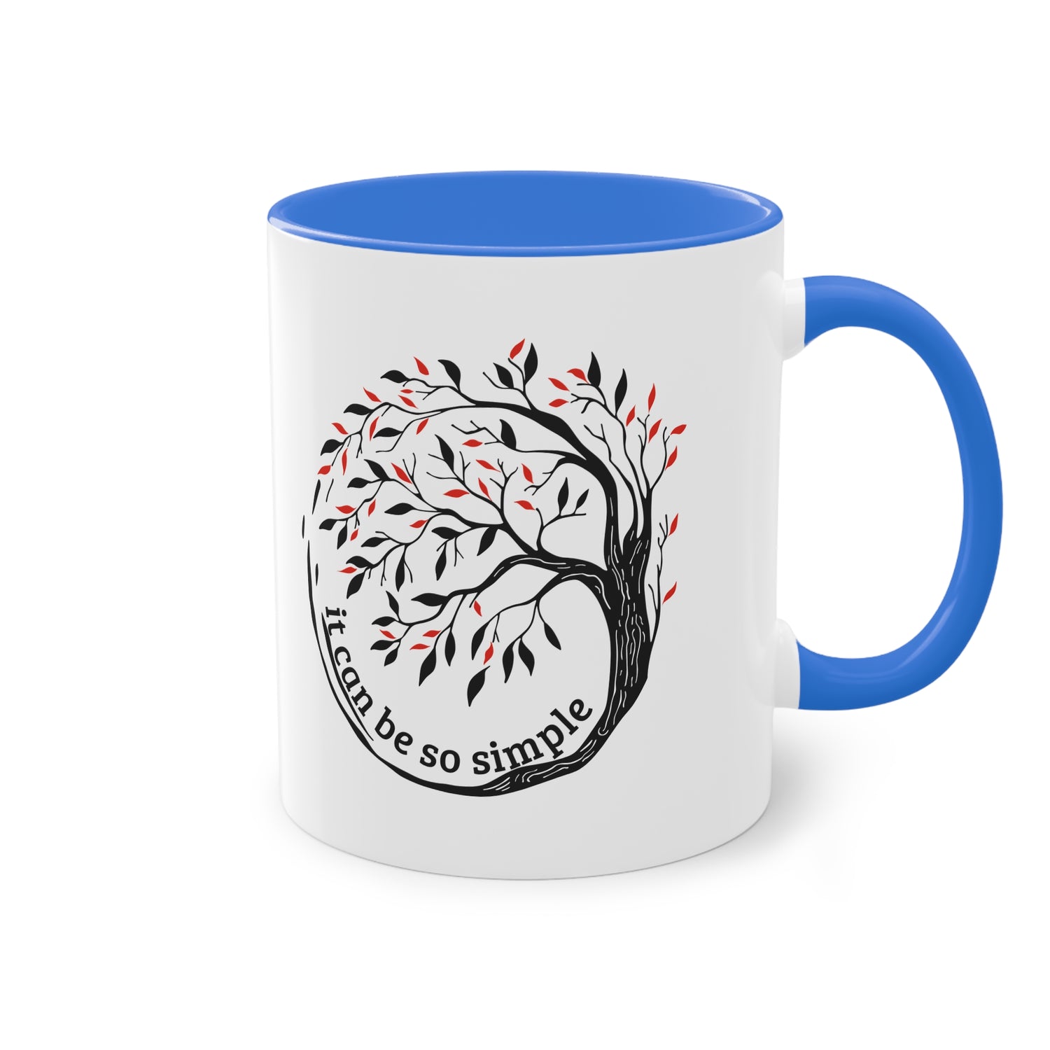 Elegante Keramiktasse – Baumdesign, zweifarbig, 11oz / 0.33 l