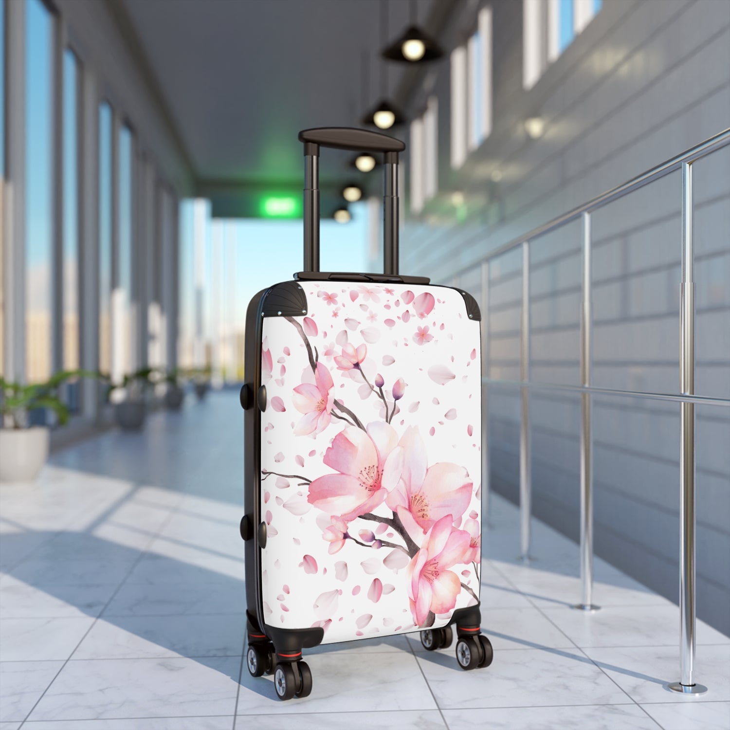 Eleganter Reise-Koffer – 360° Rollen, Blüten-Design, Robust