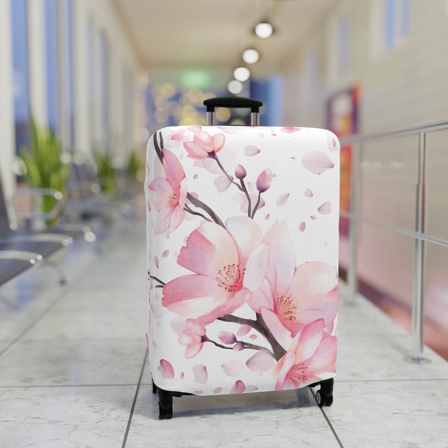 Stilvolle Kofferhülle mit Blumenmotiv – Schutz & Eleganz