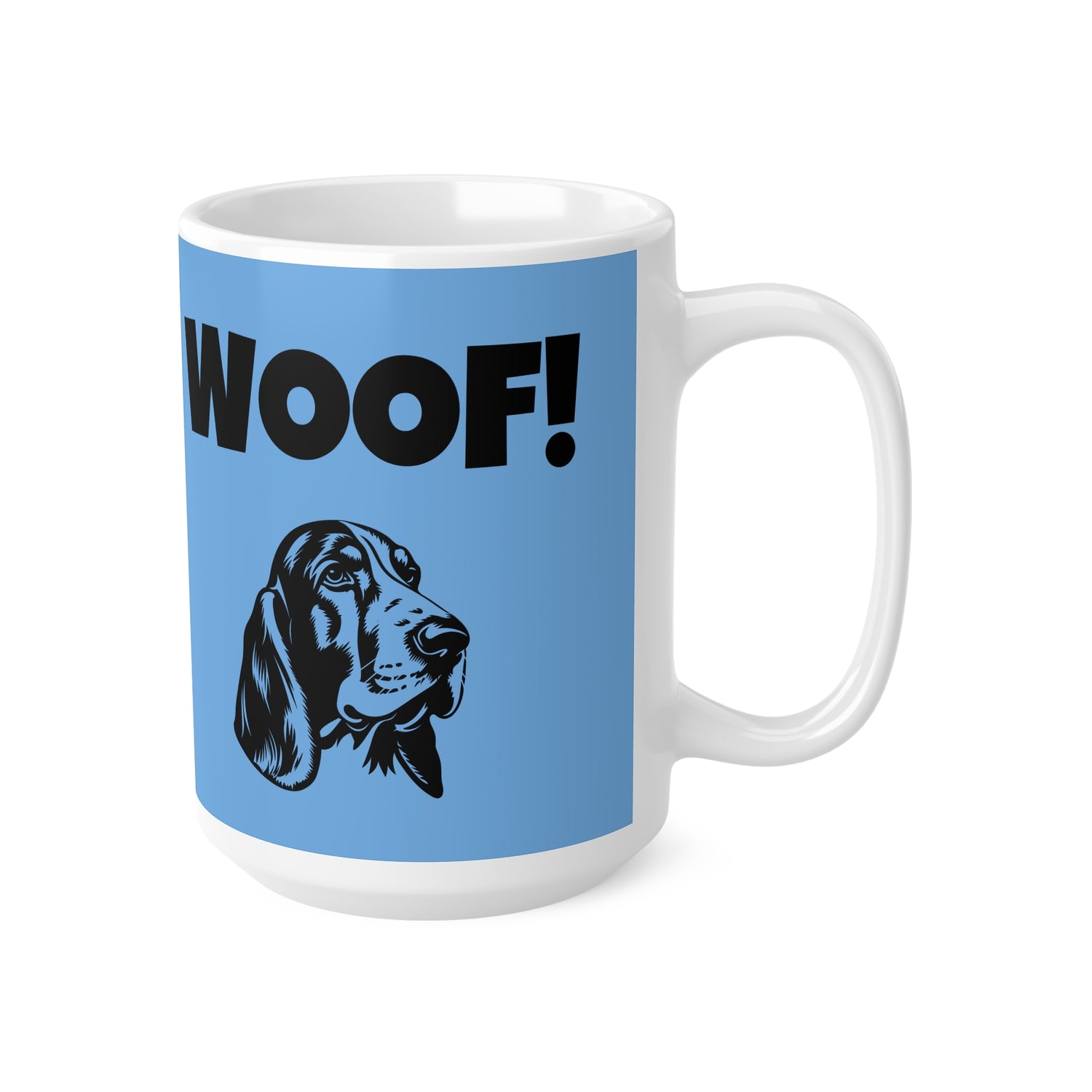 Stylische Hundeliebhaber-Tasse – WOOF! Design, 11/15oz