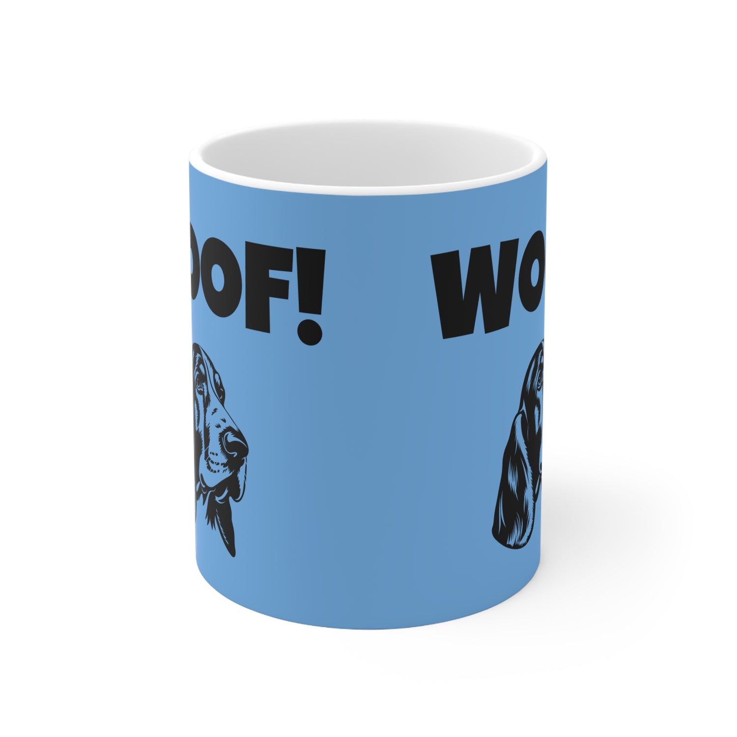 Stylische Hundeliebhaber-Tasse – WOOF! Design, 11/15oz