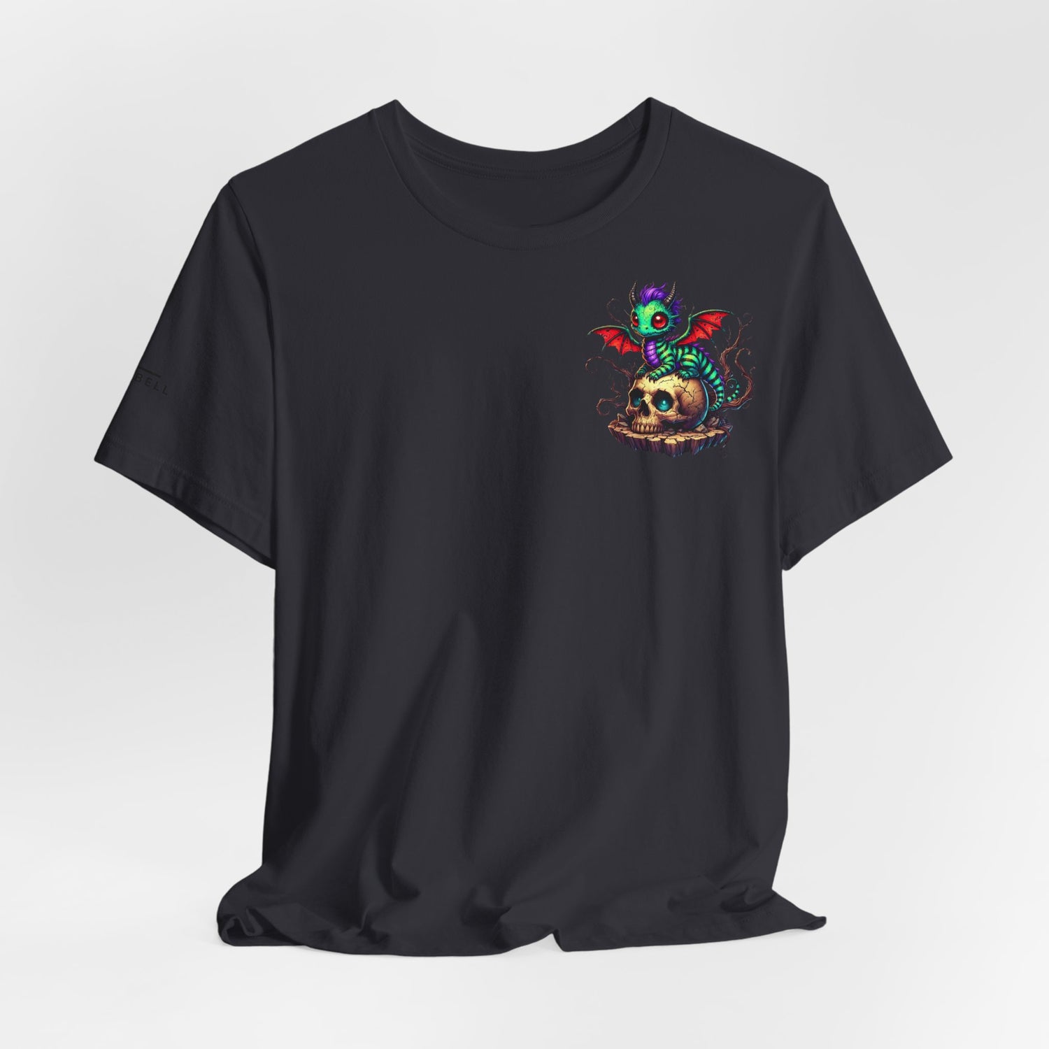 Drache auf Totenschädel Unisex Jersey TShirt