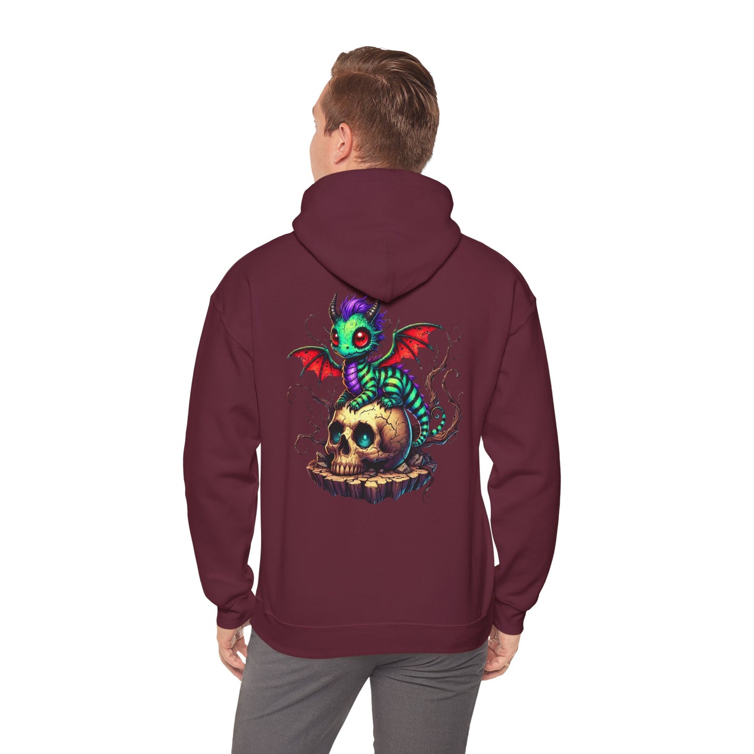 Drache mit Totenkopf Unisex Hoodie Sweatshirt