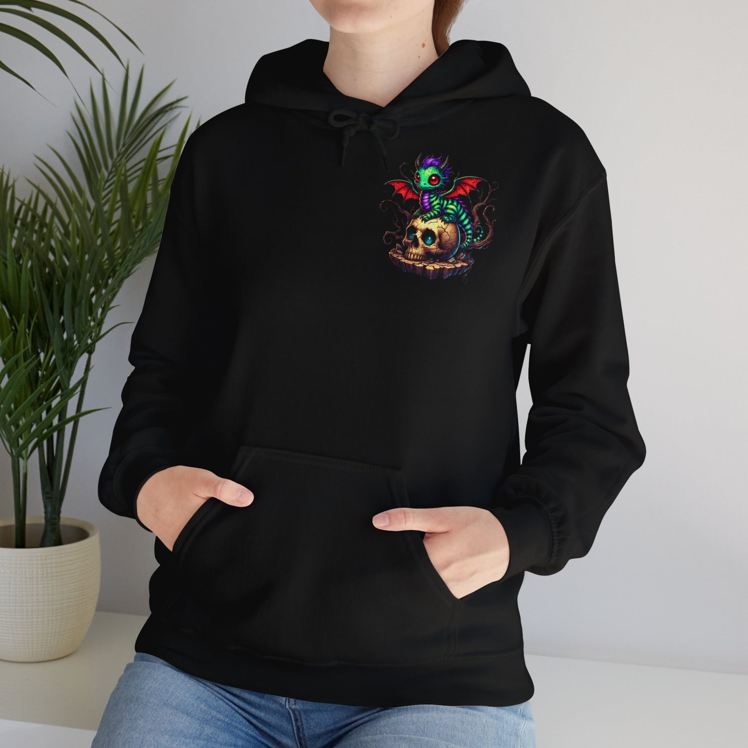 Drache mit Totenkopf Unisex Hoodie Sweatshirt