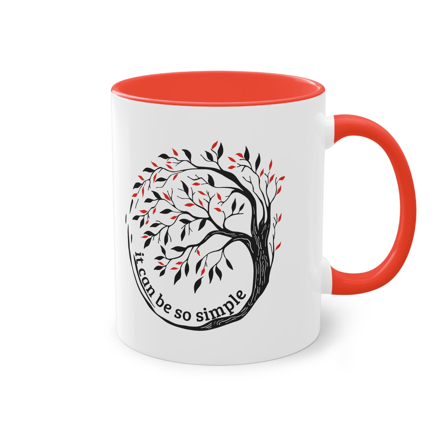 Elegante Keramiktasse – Baumdesign, zweifarbig, 11oz / 0.33 l