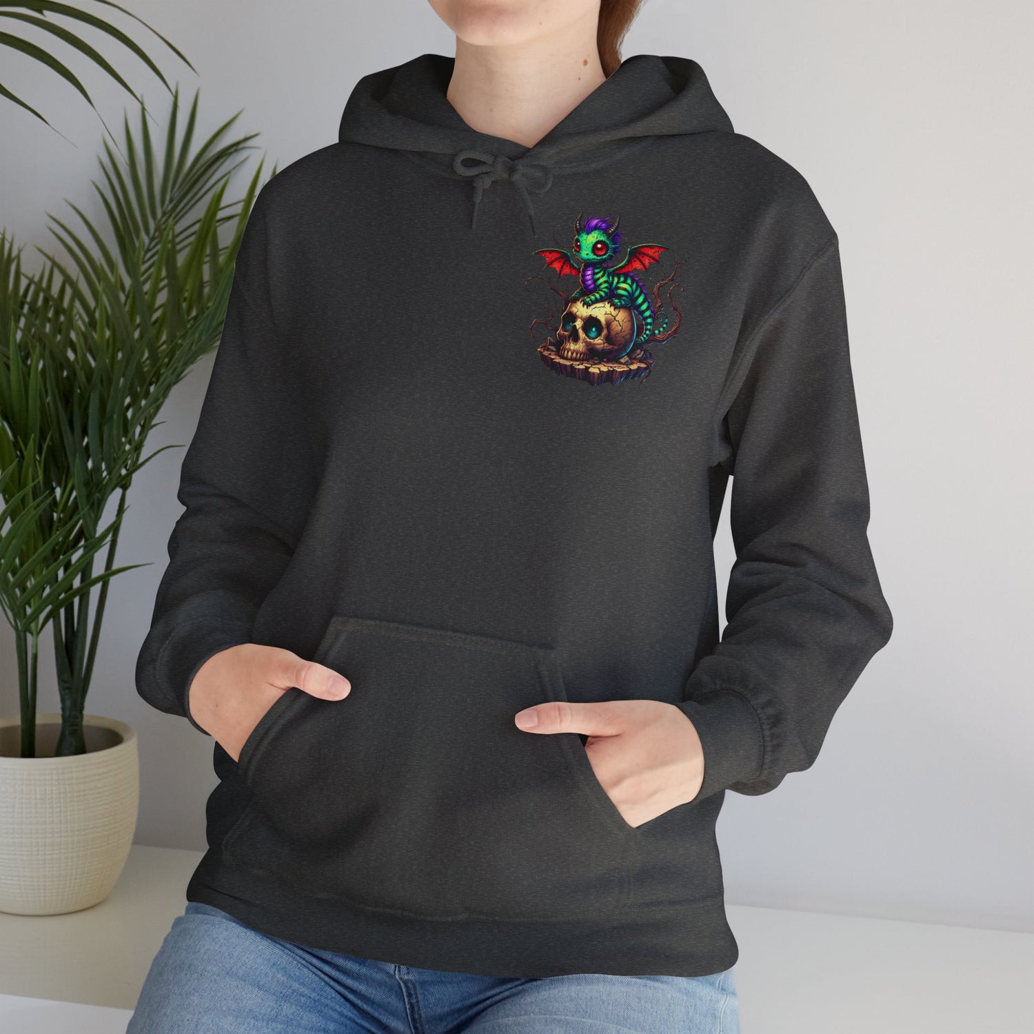 Drache mit Totenkopf Unisex Hoodie Sweatshirt