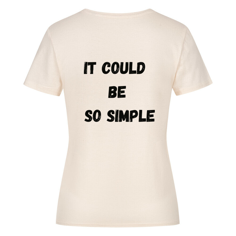 Klassisches Damen-T-Shirt aus Bio-Baumwolle mit Slogan