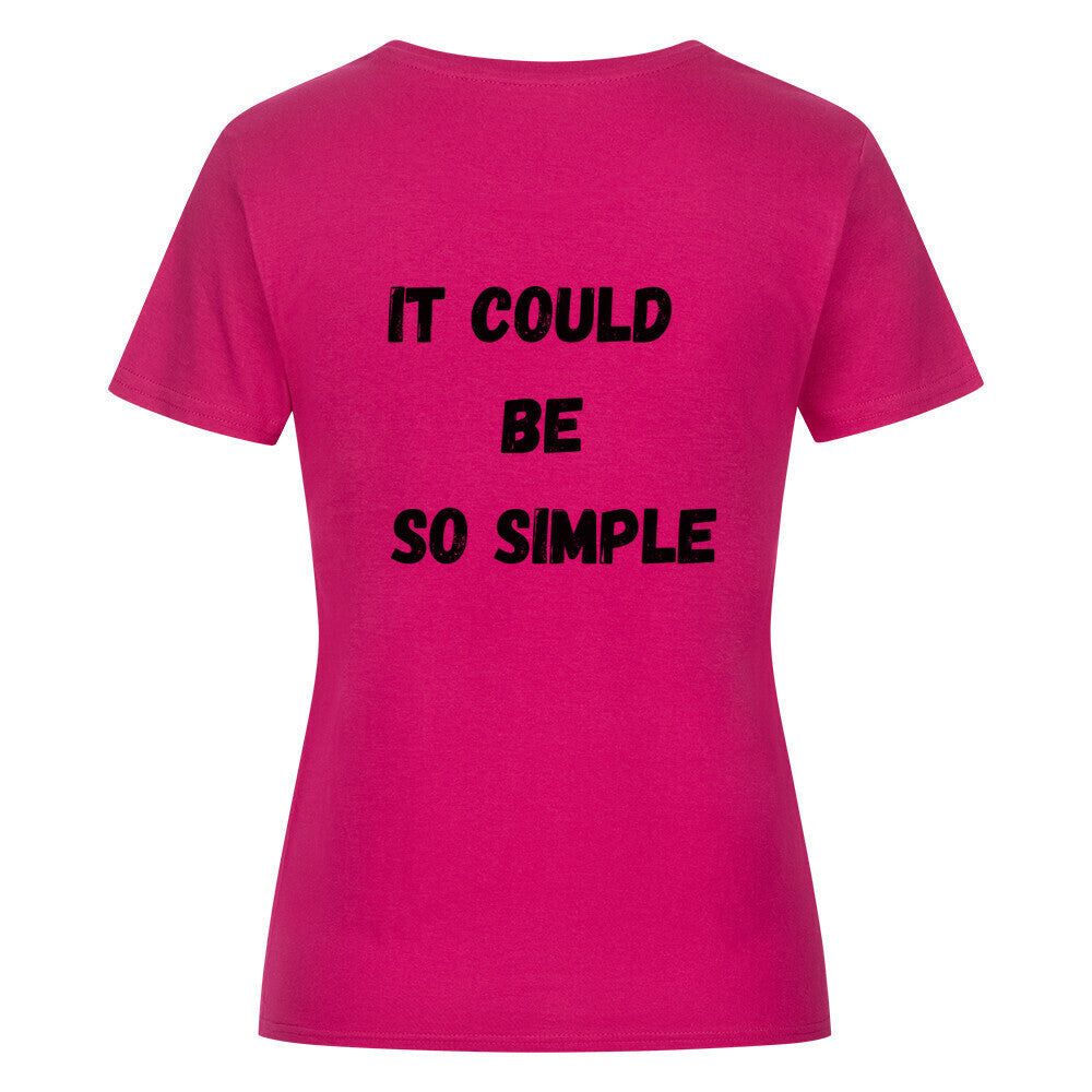 Klassisches Damen-T-Shirt in Pink mit Aufschrift