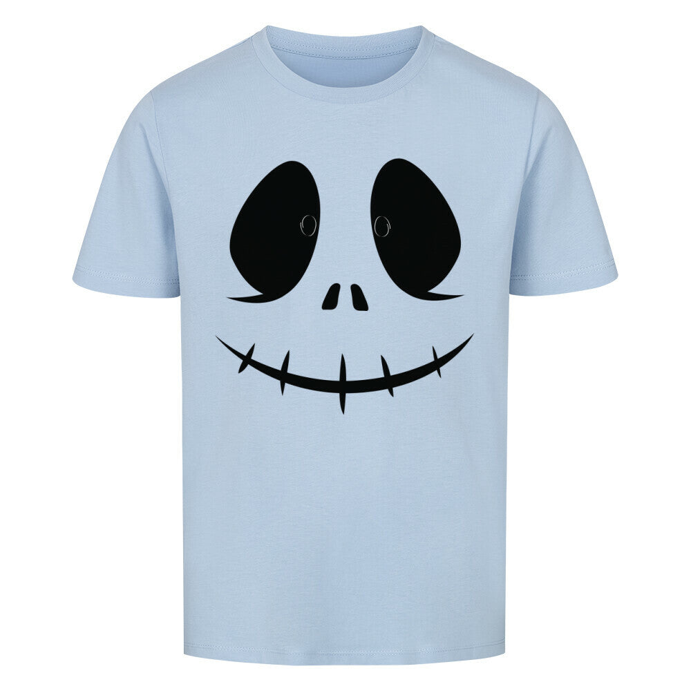 Nachhaltige Halloween Kinder T-Shirt aus Bio-Baumwolle mit Gesichtsmotiv, Premiumqualität