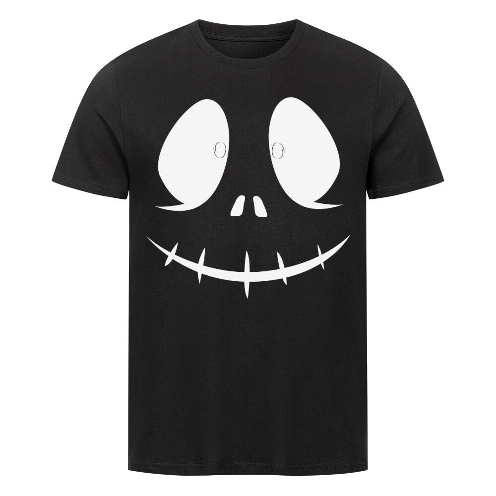 Unisex sustainable Halloween shirt made from organic cotton with a spooky face design.