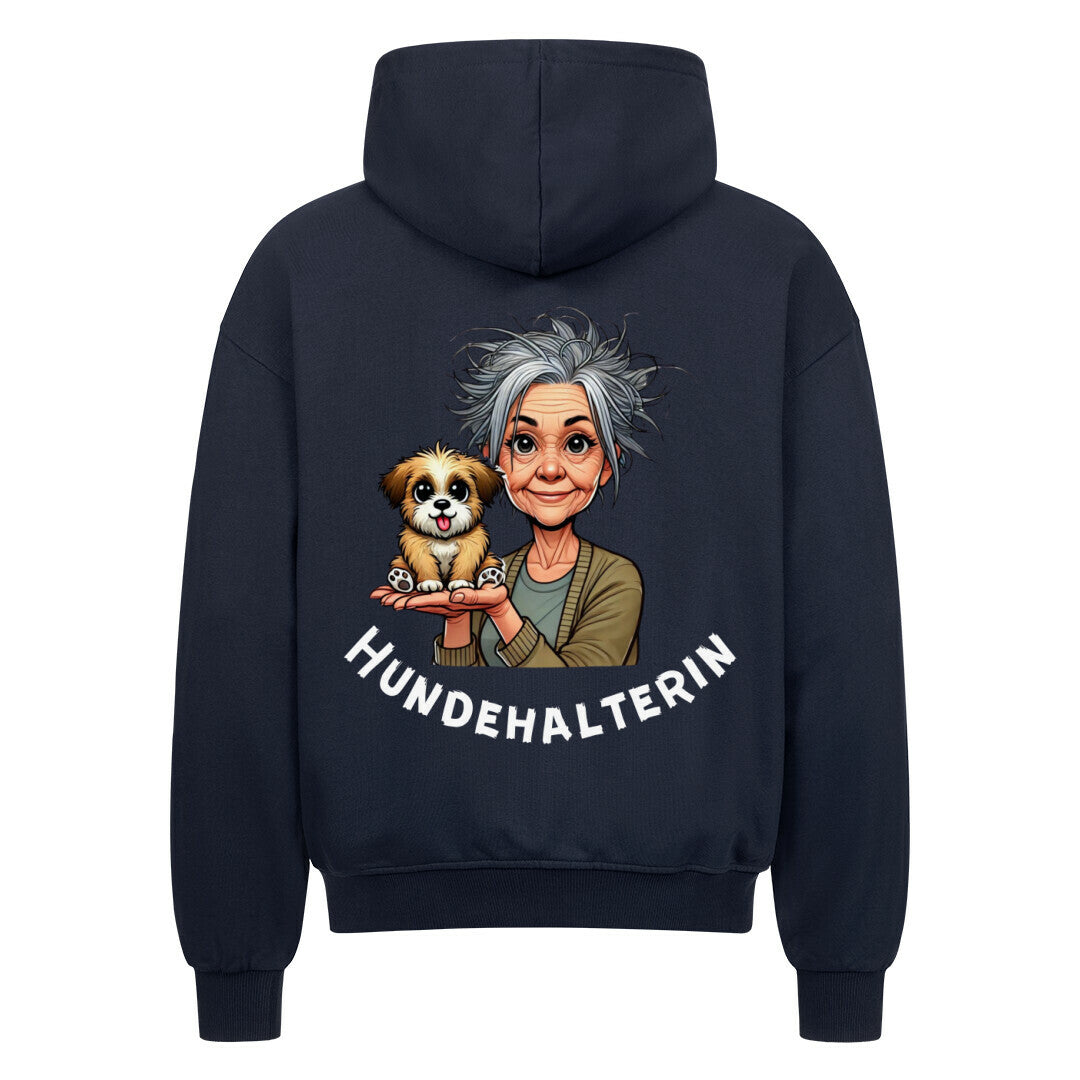 Stylischer Unisex Zipper-Hoodie für Hundehalter mit großem Aufdruck, 100% Baumwolle, oversized Schnitt, made in Türkiye.