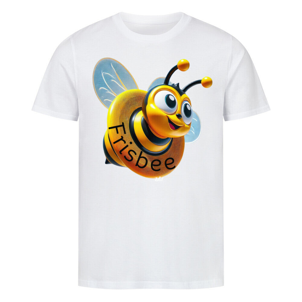 Frisbee unisex shirt featuring a bee illustration.