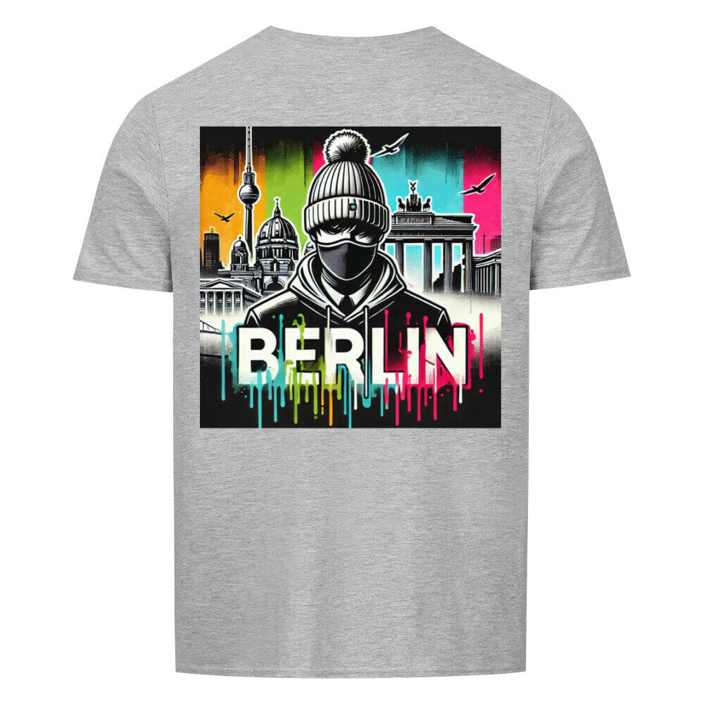 Berlin Shirt Unisex with colorful city graphic, classic fit, 100% cotton.