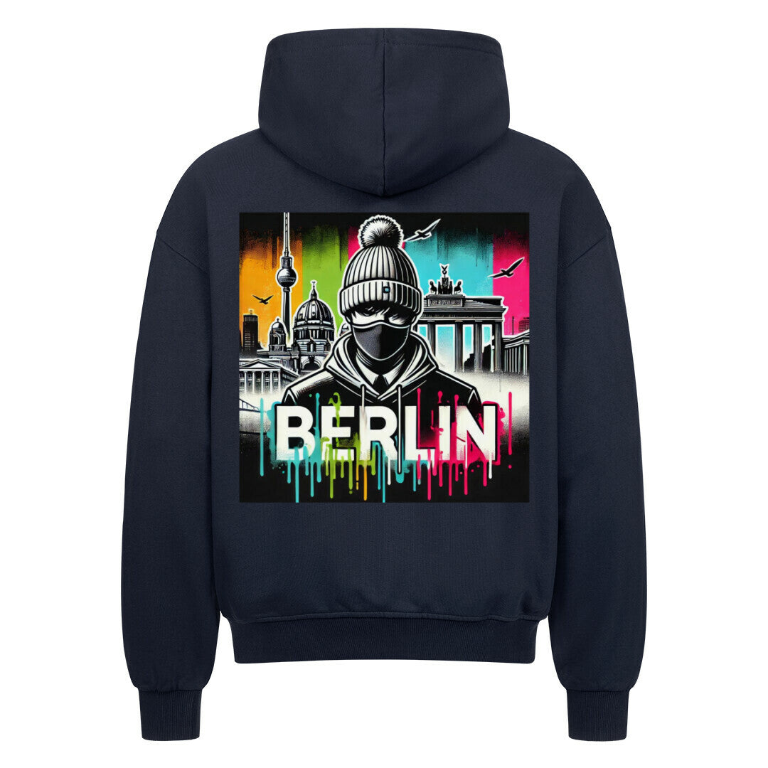 Stylischer Berlin Hoodie mit Grafikdesign, 100% Baumwolle, Oversized-Schnitt.