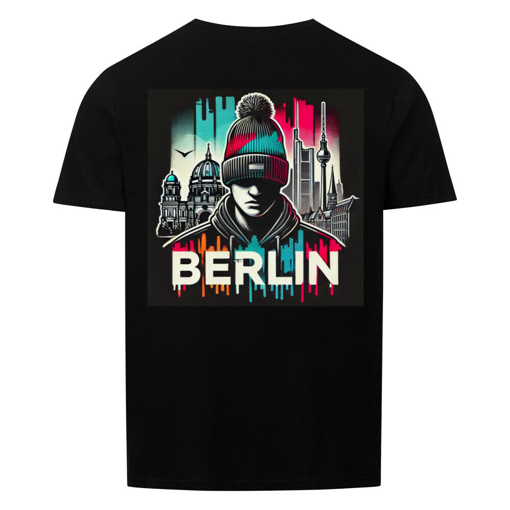 Unisex Berlin shirt with colorful Berlin skyline design, classic fit.