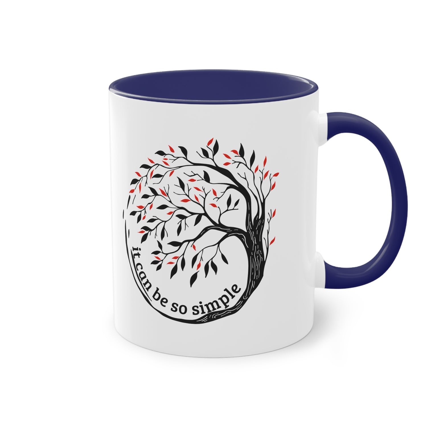 Elegante Keramiktasse – Baumdesign, zweifarbig, 11oz / 0.33 l