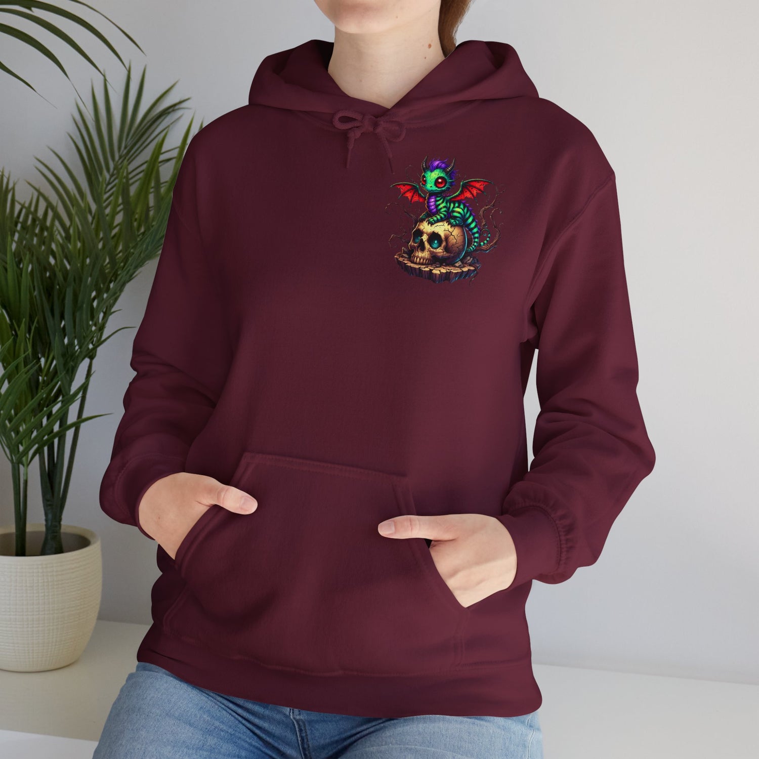 Drache mit Totenkopf Unisex Hoodie Sweatshirt