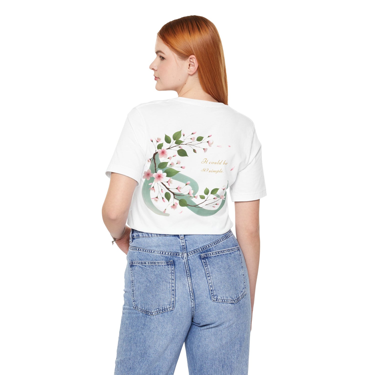 Unisex T-Shirt mit Kirschblüten-Design – Nachhaltig & Elegant