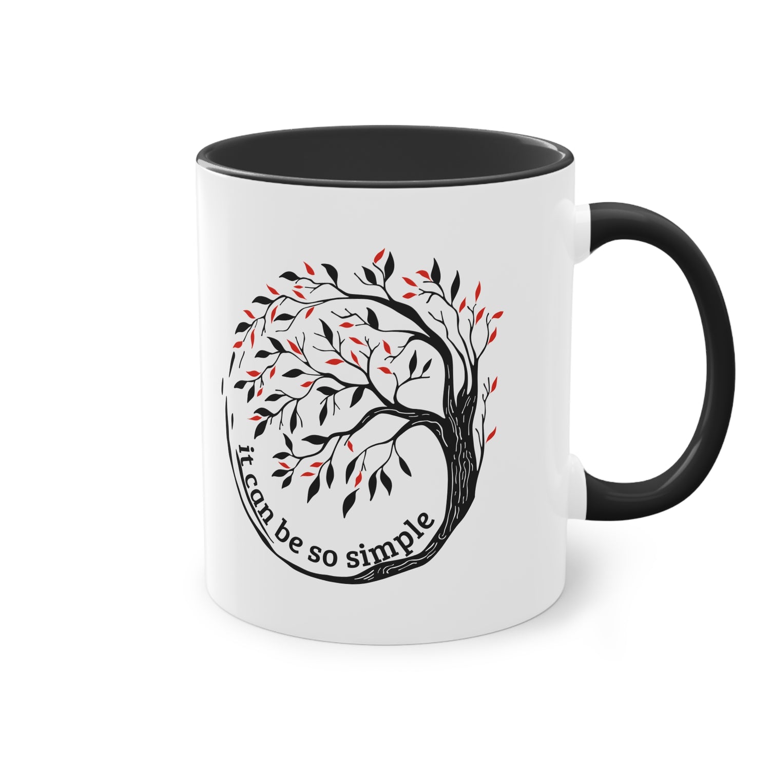 Elegante Keramiktasse – Baumdesign, zweifarbig, 11oz / 0.33 l