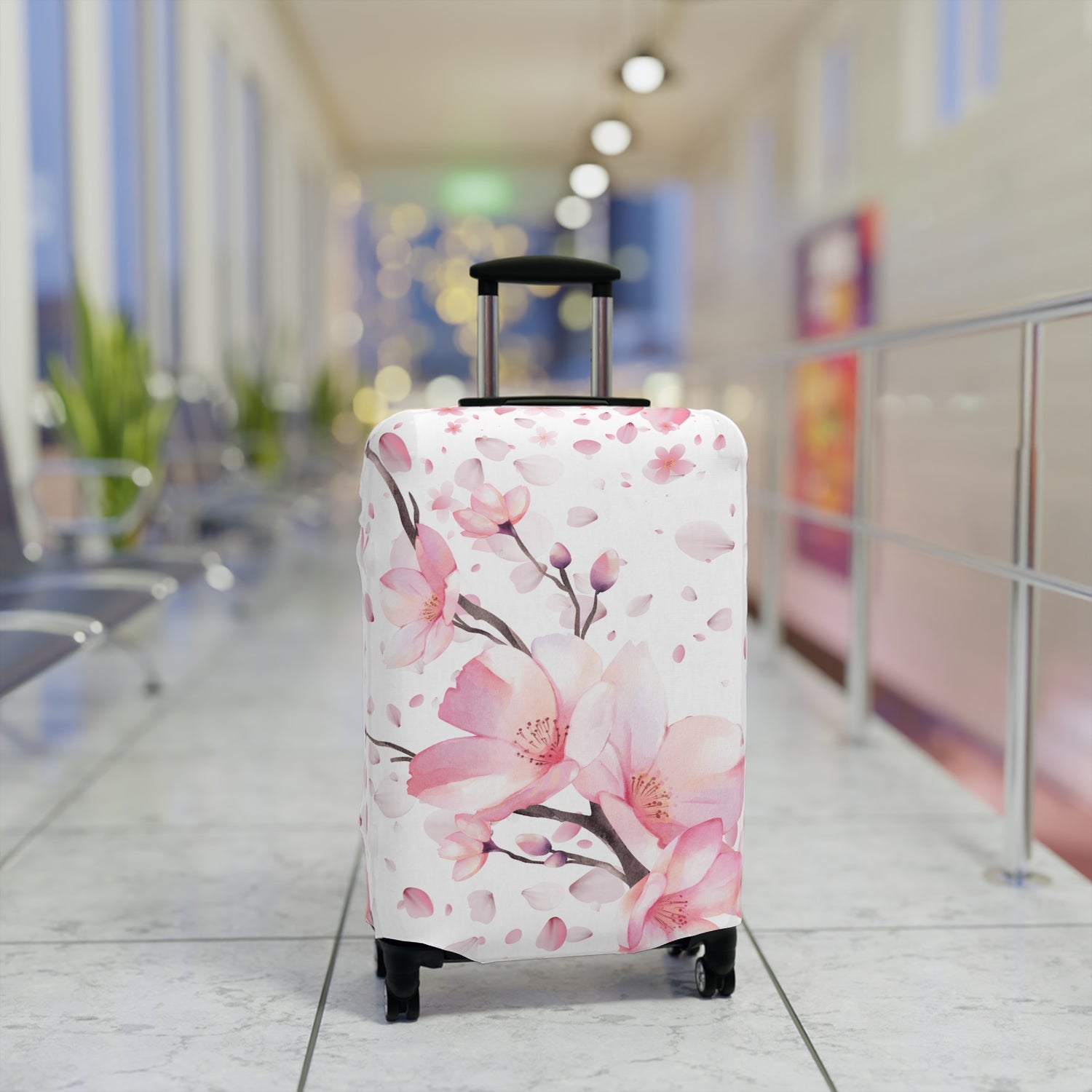 Stilvolle Kofferhülle mit Blumenmotiv – Schutz & Eleganz