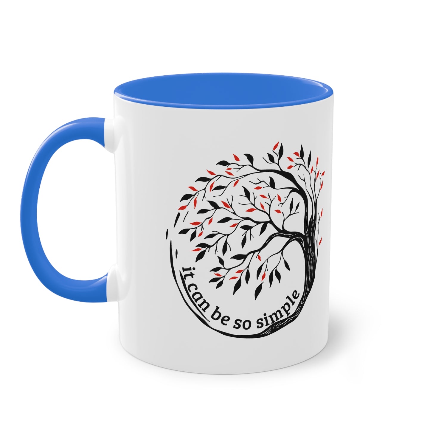 Elegante Keramiktasse – Baumdesign, zweifarbig, 11oz / 0.33 l