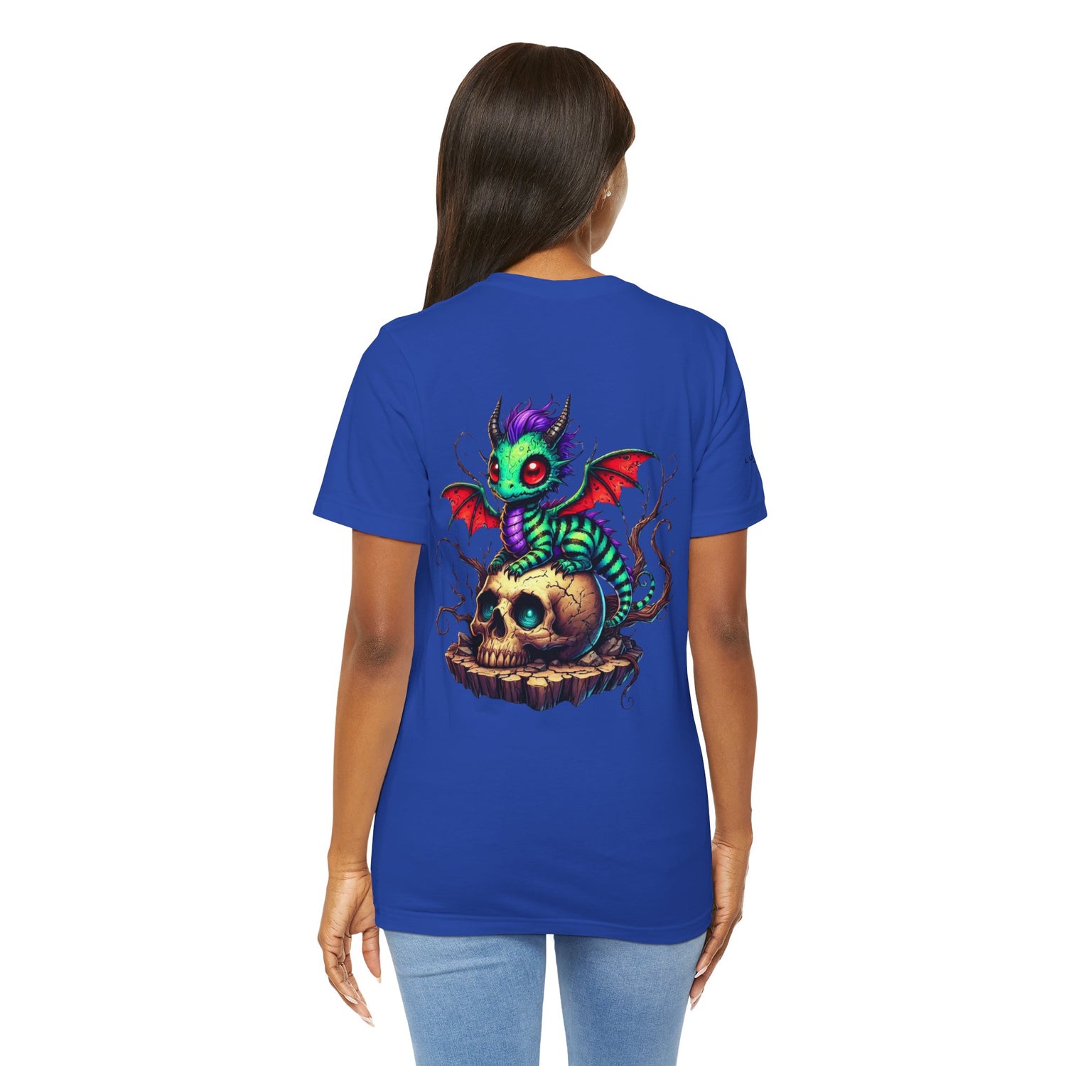 Drache auf Totenschädel Unisex Jersey TShirt