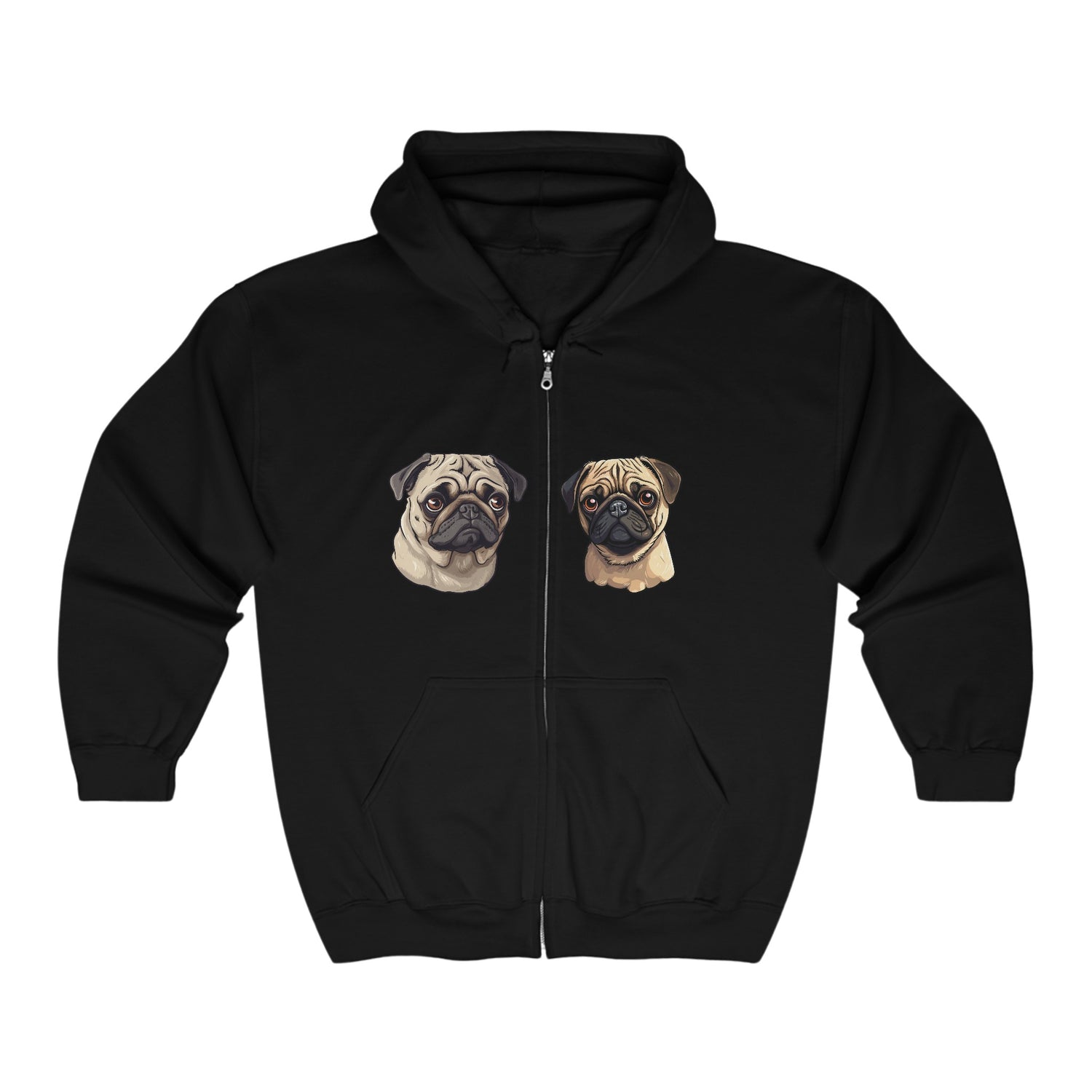 Echte Möpse vorn Reisverschluss  Hoodie bis 5 XL