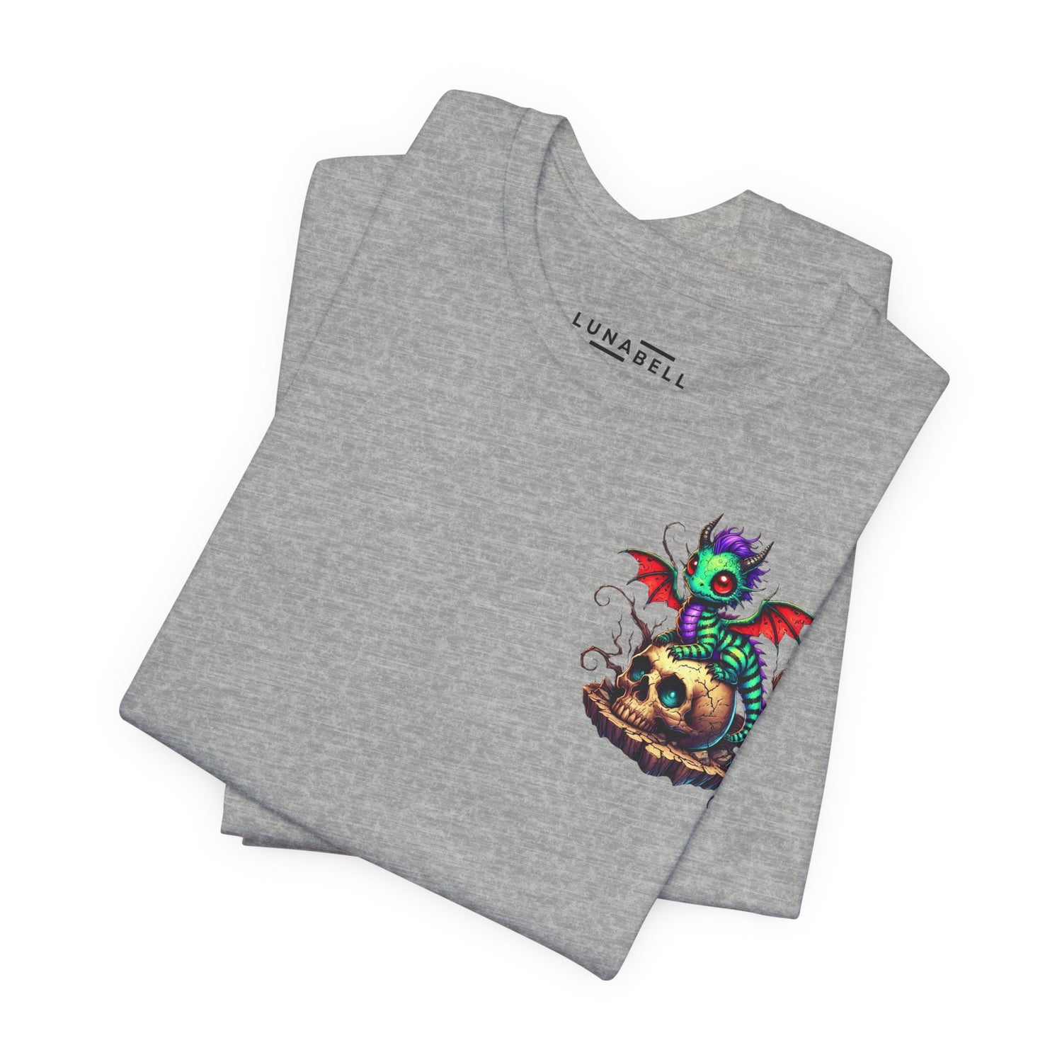 Drache auf Totenschädel Unisex Jersey TShirt