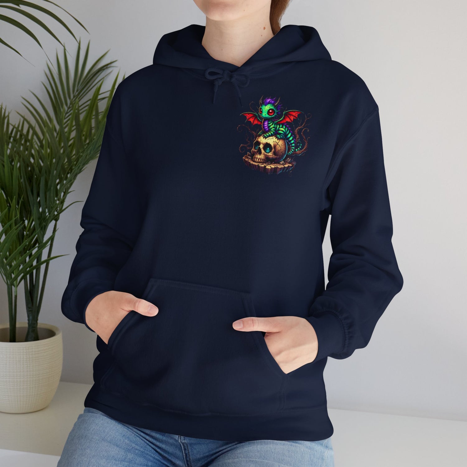 Drache mit Totenkopf Unisex Hoodie Sweatshirt
