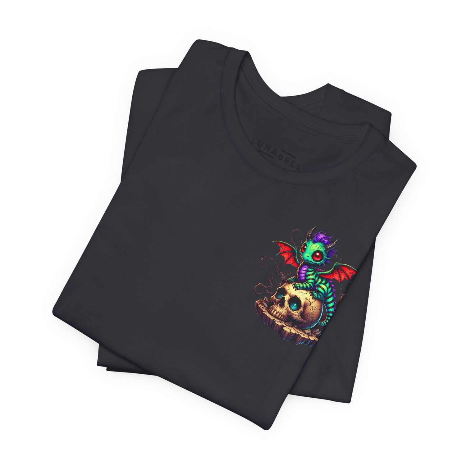 Drache auf Totenschädel Unisex Jersey TShirt