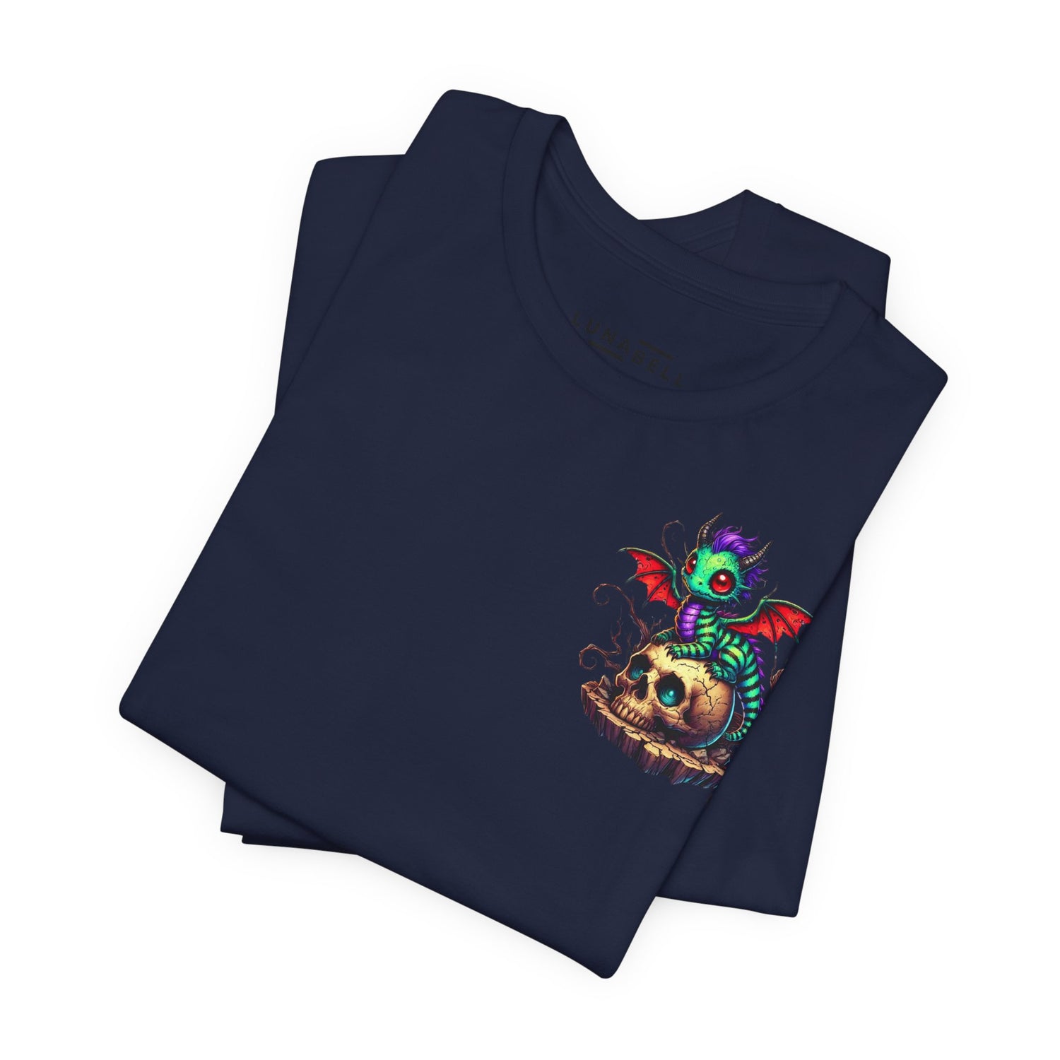 Drache auf Totenschädel Unisex Jersey TShirt