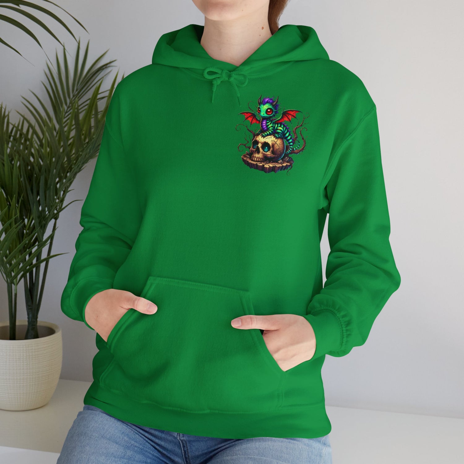 Drache mit Totenkopf Unisex Hoodie Sweatshirt