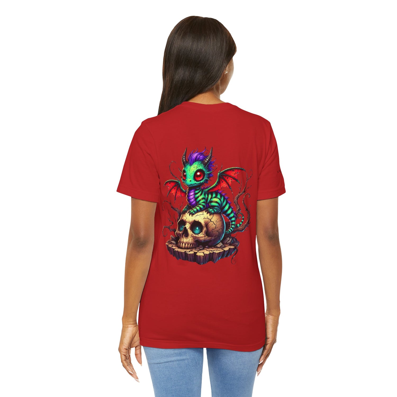 Drache auf Totenschädel Unisex Jersey TShirt