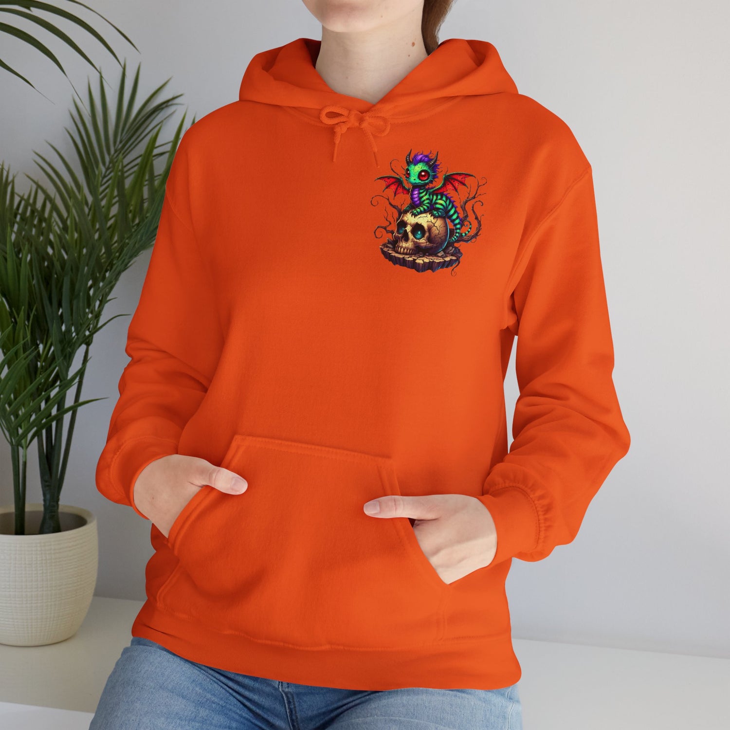 Drache mit Totenkopf Unisex Hoodie Sweatshirt