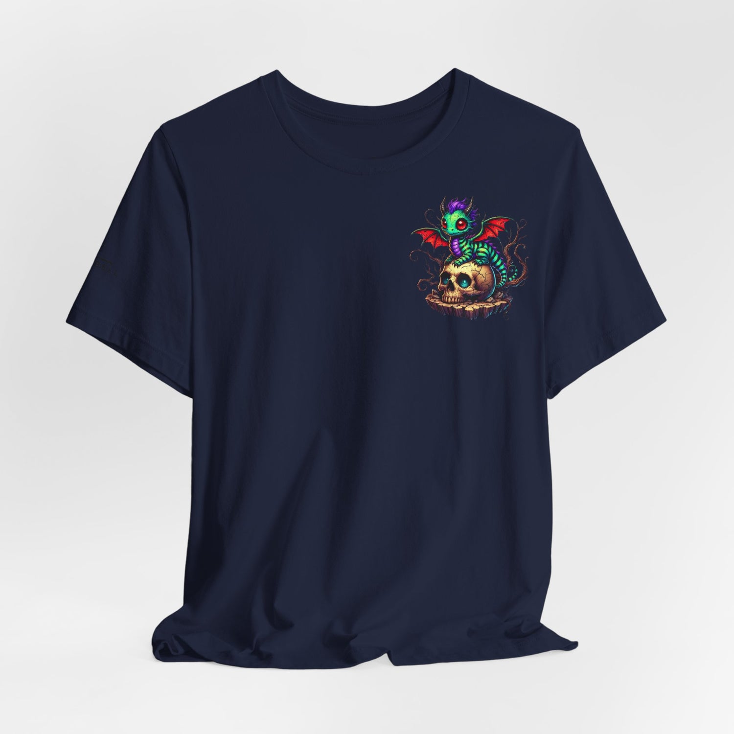 Drache auf Totenschädel Unisex Jersey TShirt