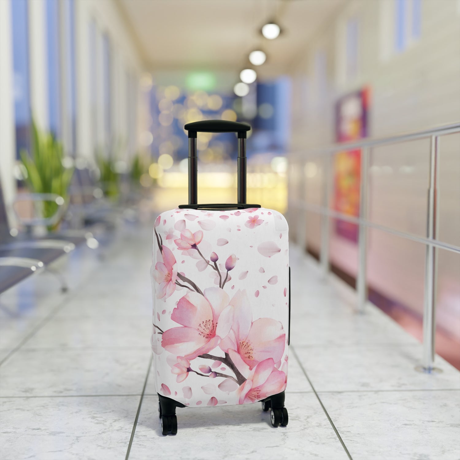 Stilvolle Kofferhülle mit Blumenmotiv – Schutz & Eleganz
