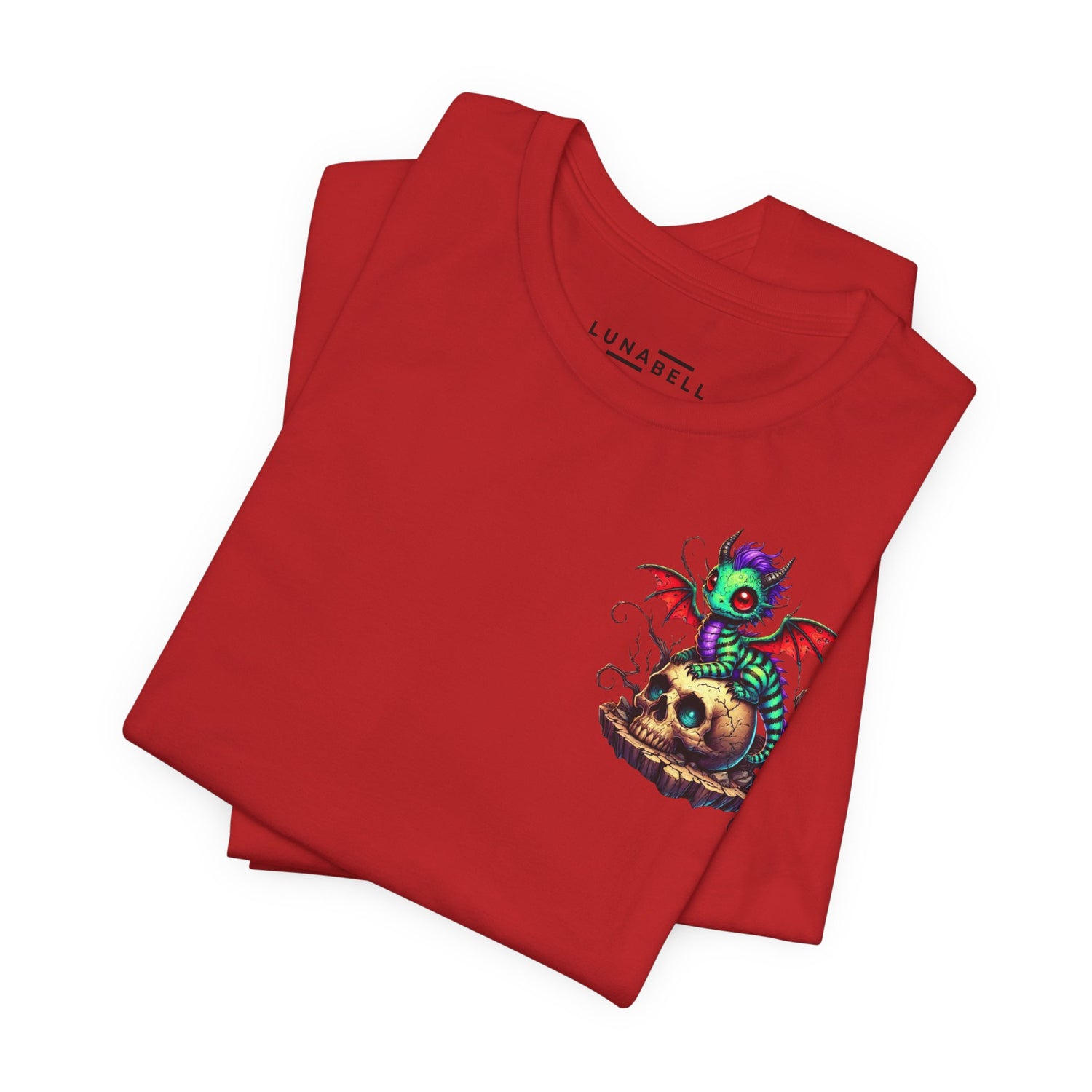 Drache auf Totenschädel Unisex Jersey TShirt