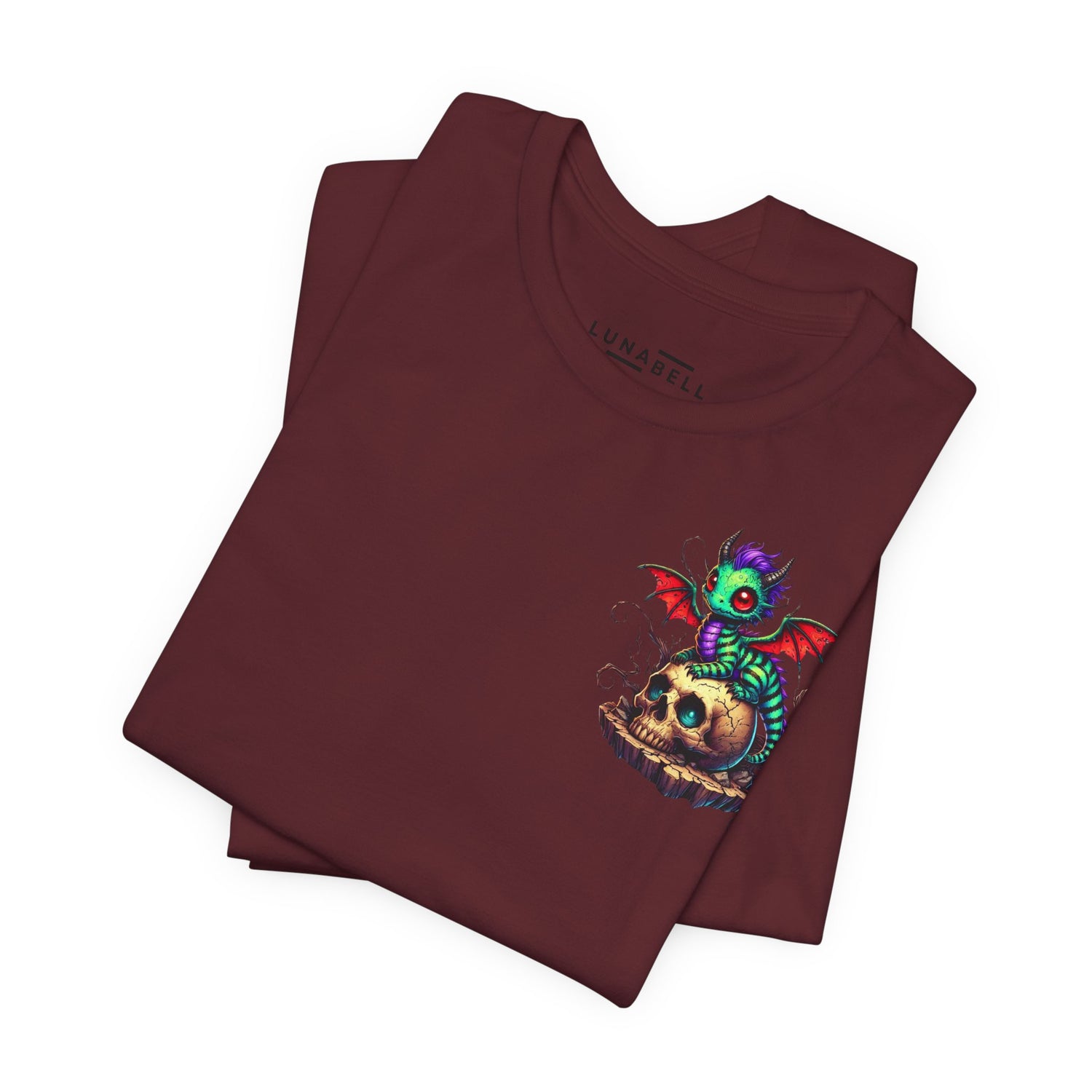 Drache auf Totenschädel Unisex Jersey TShirt