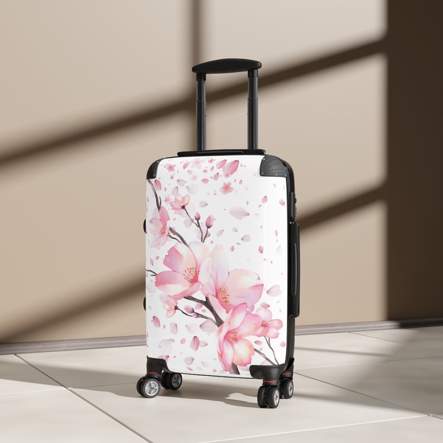 Eleganter Reise-Koffer – 360° Rollen, Blüten-Design, Robust