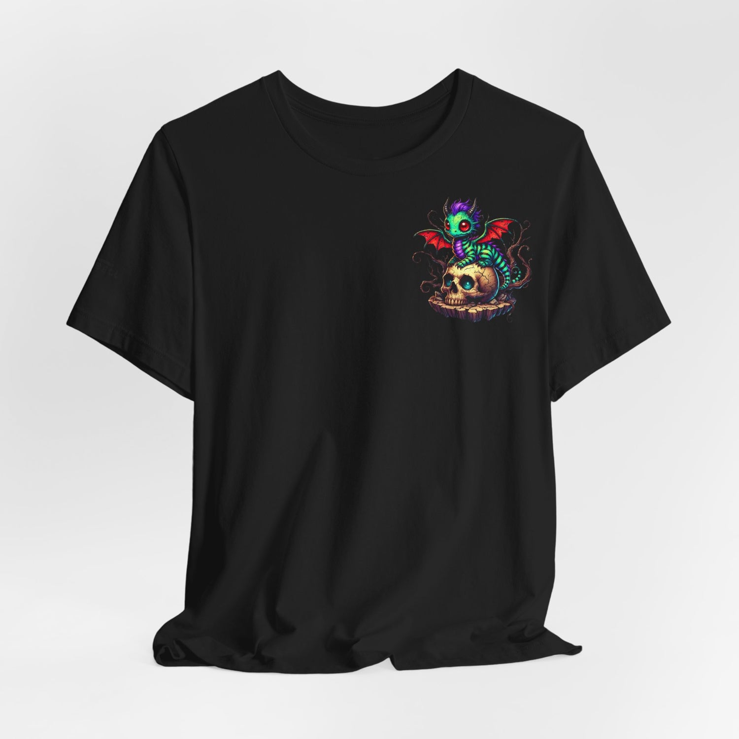 Drache auf Totenschädel Unisex Jersey TShirt