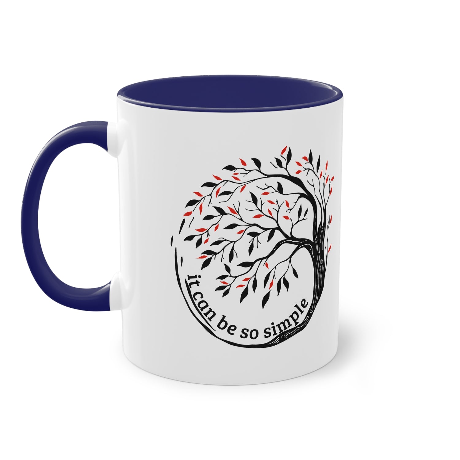 Elegante Keramiktasse – Baumdesign, zweifarbig, 11oz / 0.33 l