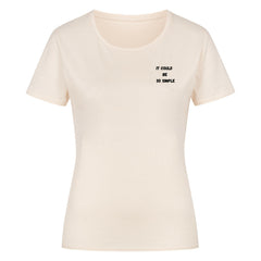 Klassisches Damen-T-Shirt aus Bio-Baumwolle mit Aufschrift "It Could Be So Simple".