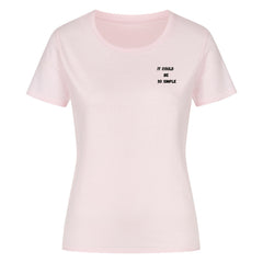 Klassisches Damen-T-Shirt aus 100% Bio-Baumwolle in Rosa mit Aufdruck "It Could Be So Simple".